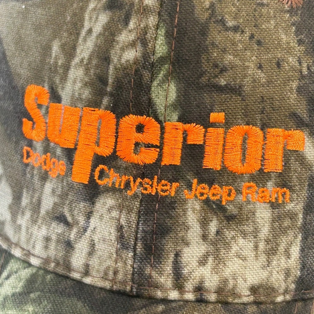 Superior Dodge Chrysler Jeep Ram Realtree Camo Hat Orange Embroidery Adjustable - Picture 2 of 12